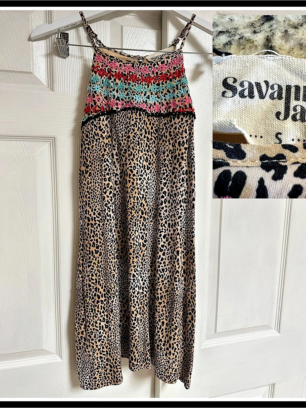 Savannah Leopard Print Maxi Dress Brown & Pink